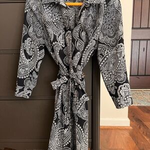 The Limited Black and White Paisley Tie Dress